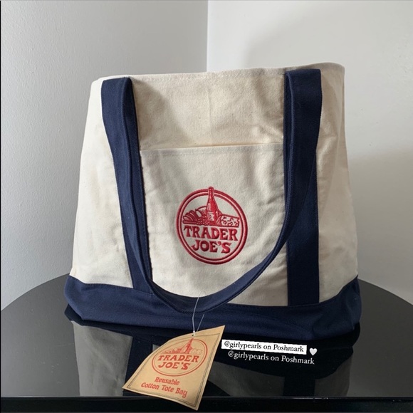 Trader Joe’s Bags Trader Joes Bag Tote Cotton Reusable New Poshmark